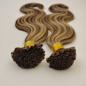 Extensiones de cabello de queratina preadheridas con punta en U de doble dibujado 100% cabello Remy al por mayor extensiones de uñas peruanas - Product Image 2