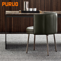PURUO Foshan ensemble de meubles de salle à manger design italien direct de l'usine chaises de salle à manger italiennes en cuir PU de luxe moderne noir