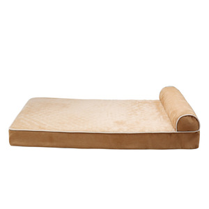 Luxus Anti-Rutsch-Boden Wasserdichtes Haustier bett Hochwertiger Memory-Schaum mit samtigem Deerskin-Wollfaser-Kunst pelz und Kissen - Product Image 3