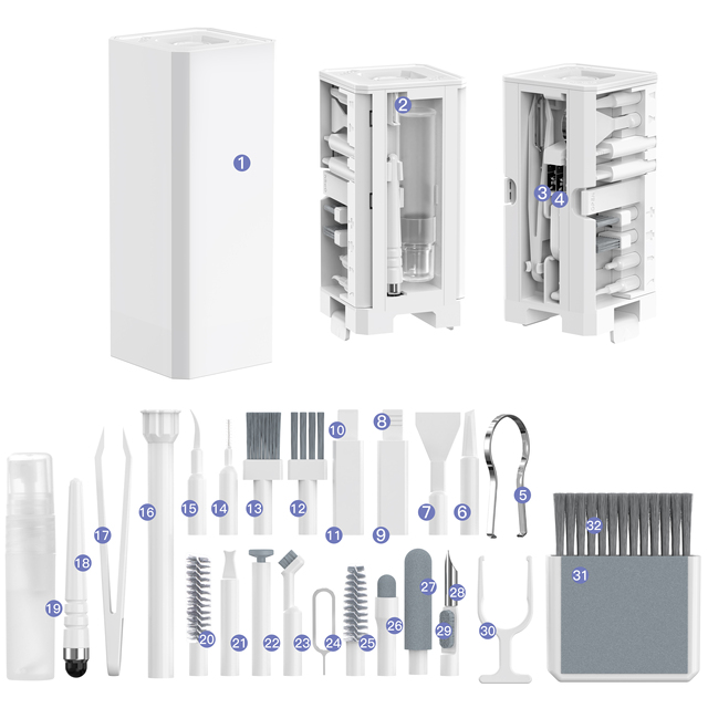Great Roc 32 in 1 Ultimate Cleaning Kit Air Blown Dust Removal  Keycap Puller  Multi Tool for PC Laptop  Electronics