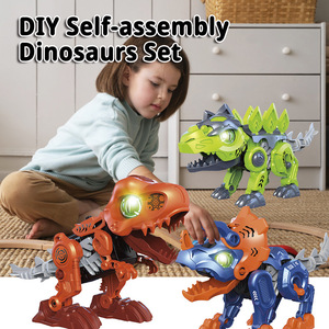 Ept2024 trẻ em tự làm đi bộ điện khủng long robot sáng tạo đồ chơi hơi nước lắp ráp nhựa đồ chơi robot - Product Image 3