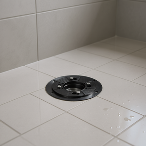 Base de drain de douche linéaire avec bride sans joint en caoutchouc, design moderne, forme circulaire, accessoires de drain de douche - Product Image 2