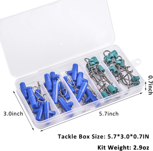 Kit de 25 señuelos deslizantes de alta resistencia con cierres de doble bloqueo para pesca en agua salada, surfcasting y pesca de fondo. - Product Image 6
