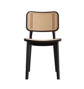 Chaise en plastique empilable en rotin tressé, design économique, pour extérieur, restaurant, café, bistrot, salle à manger - Product Image 1