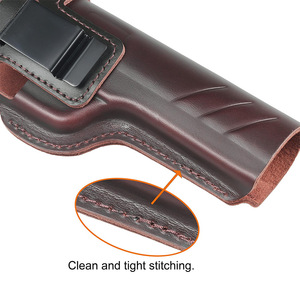 Funda de Cuero Retro, Cuero Genuino, Color Café Oscuro, Táctica Oculta, para Montar en la Cintura, Deportes al Aire Libre - Product Image 3