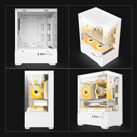 Caja de PC Compacta MicroATX con Soporte para Radiador Superior de 240 mm, Chasis de Juego Mini Torre con Vidrio Templado
