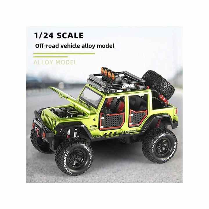 1pc 1:24 Simulation Off-Road Alloy Car Model, Collection-Level Display Toys, With Acousto-Optic, Openable Hood And Door, Real Re