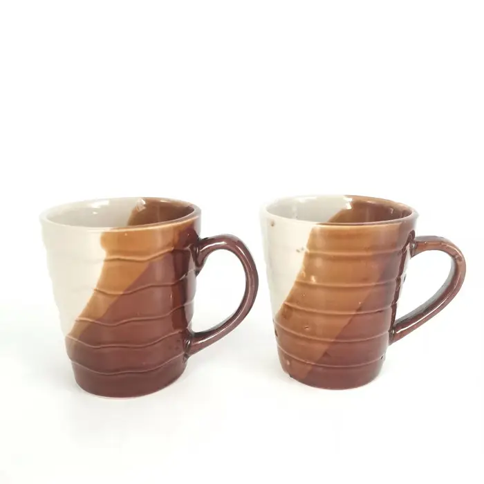 Tasse de zèbre en céramique émaillée brune style africain tasses à thé nordique en porcelaine bon marché en gros en vrac
