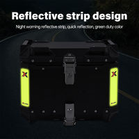 Boîte arrière en métal pour moto 65l/Alu/Aluminium noir argenté Boîte arrière pour moto