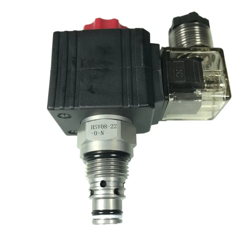 Poppet Normalmente cerrado 2 posiciones 2 vías Solenoide sin fugas Doble bloqueo Válvula hidráulica de cartucho roscado de alta presión