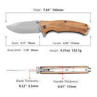 Couteau pliant de poche personnalisé en acier 3cr13, lame en acier, manche en bois, couteau EDC