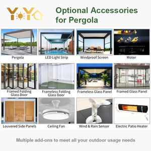 YOUYA, Fabricante de Pérgolas de Aluminio para Exteriores, Personalizadas e Impermeables, con Puerta de Vidrio, Pérgola de Aluminio Premium - Product Image 6
