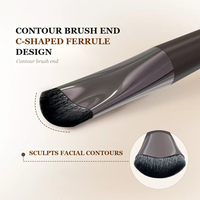 Lilywild 2026 Meilleure Vente Pinceau de Contour en C Double Embout pour le Nez avec Pointe Effilée pour le Highlighting, Poils Véganes PBT, OEM