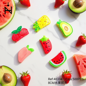 Pince à cheveux en forme de fruit 8 cm pour femmes et filles, design fruité coloré - Product Image 3