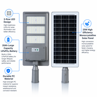 Lampe solaire extérieure pour rue, IP65 étanche, 3000K-6500K, montage mural, capteur de mouvement PIR, télécommande, garantie de 2 ans pour l'éclairage