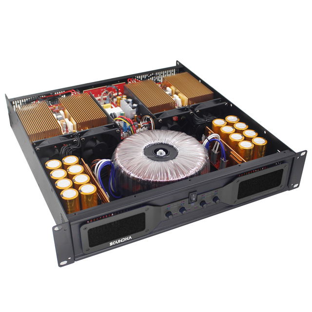 Marco Audio 1000W 4-Channel Class H Power Amplifier with Switching Sound Equipment Audio Metal Shell for Professional Speakers