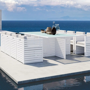 Ensemble de table de luxe offrant un espace jusqu'à six personnes, ensemble de table et de chaises en aluminium pour salle à manger - Product Image 1