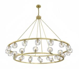 Lámpara de Techo Moderna de Lujo con Doble Anillo, 30 Luces, 60 Pulgadas, Redonda, de Latón, <span class=keywords><strong>para</strong></span> Sala de Estar, Vestíbulo, Villa, Comedor - Product Image 2