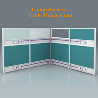 Fashion Glass Office Workstation Divider Furniture Modern Modular Office Desk for 4 People