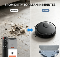 Robot aspirateur et serpillière combiné pour tapis et sols durs avec moteur de brosse puissant, navigation pivotante à 360 degrés, capteur anti-chute intelligent