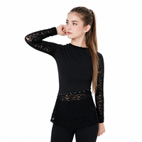 Jupe tutu en dentelle ultra-courte Origin pour entraînement de patinage artistique, robe en dentelle pour filles pour les examens