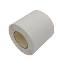 Rouleau d'étiquettes de codes-barres thermosensibles en papier autocollant avec dessus rouge et dos blanc pour les promotions en supermarché et en épicerie