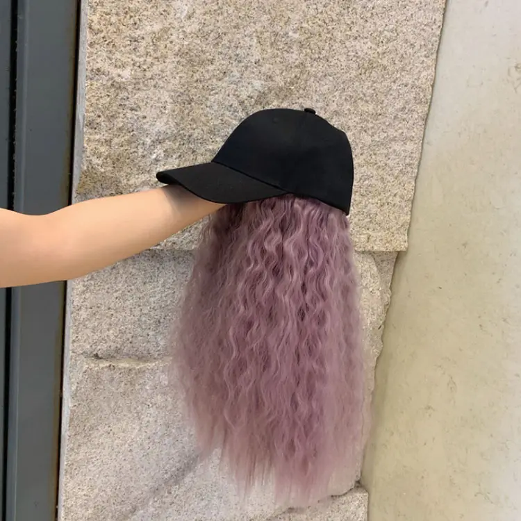 Berretto da Baseball staccabile lungo capelli sintetici da donna moda e Versatile cappello da Baseball parrucca