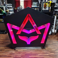 Meilleur support LED personnalisé pour bricolage en métal acrylique avec façade portable cabine de DJ présentoir de club avec écran LED de support de table de DJ numérique personnalisé