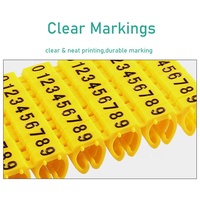 Tubo de PVC Flexible Amarillo para Marcar Cables, con Números del 0 al 9 y Letras de la A a la Z, Etiquetas para Identificación de Cables