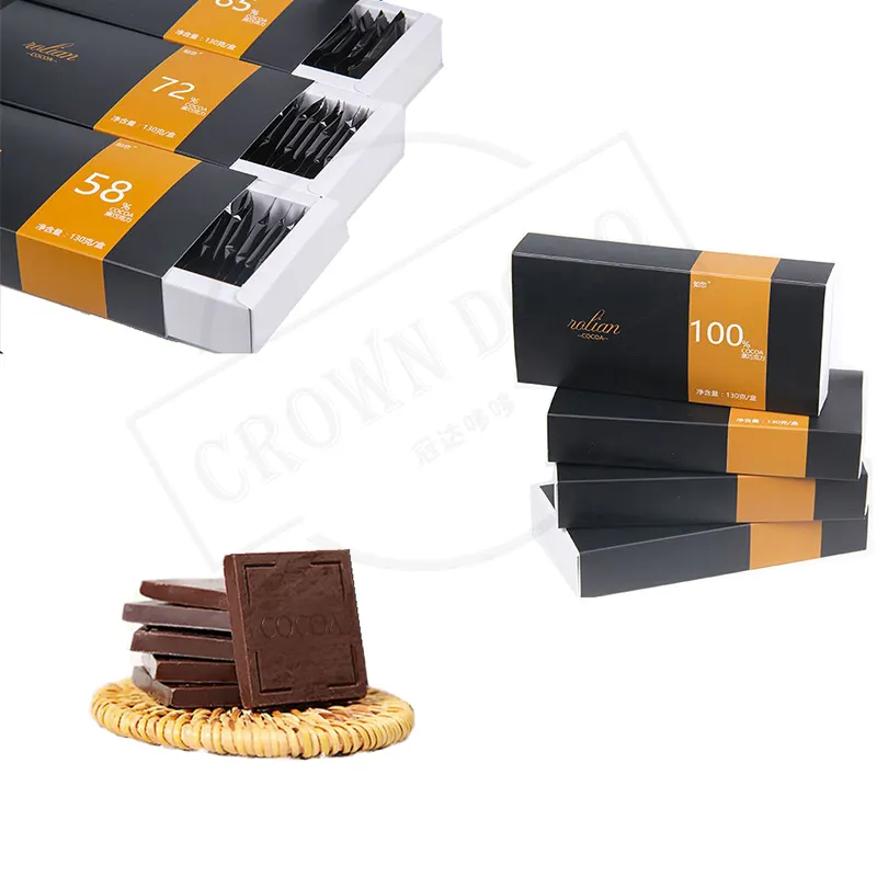 Boîte de chocolat original noir foncé, meilleure qualité, tartes de chocolat non transpirées, mini mèches de chocolat, boîte originale