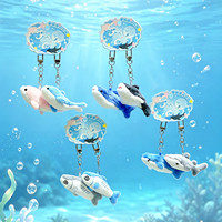 Pendentif en peluche original Ocean Squad, paire de poissons jumeaux requin et baleine, breloque souvenir d'aquarium, cadeau en gros