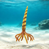 Modèles d'animaux marins simulés en PVC pour l'aquarium, souvenirs transfrontaliers : jouets Nautilus, Calamar et Scorpion Opabinia