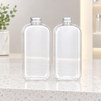 Bouteille de boisson en plastique jetable de 300 ml, 400 ml, 500 ml, flacon plat transparent en PET, contenants pour boissons, jus de fruits, infusion froide
