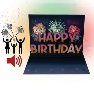 Especialmente para luzes de aniversário e música 3D tridimensional cartões personalizados impressos cartões