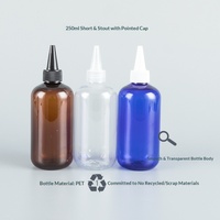 Bouteilles en PET vides de 250 ml à épaule ronde avec bouchon à bec pointu pour emballage cosmétique de sérums, lotions et hydrolats – Vente en gros
