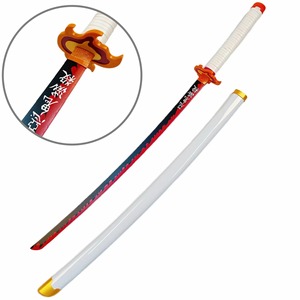 Épée <span class=keywords><strong>Katana</strong></span> de style japonais Tueur de démons Rengoku Kyoujurou Personnage d'anime Épée de jouet en bois véritable de samouraï - Product Image 3