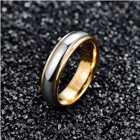 Anillos de tungsteno al por mayor de China para hombres y mujeres 4mm/6mm/8MM 18K oro amarillo Alianzas de Boda hombres anillo de boda Rasta joyería de tungsteno