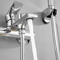 Mitigeur de douche à levier unique Ensemble de robinets de salle de bains ronds Robinet de baignoire Ensemble de douche de salle de bains chromé