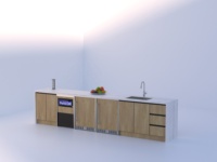 Évier de cuisine extérieur en acier inoxydable anti-corrosion, composant de lavage intégré, accessoire modulaire pour station de cuisson BBQ de jardin