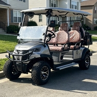 Voiturette de golf électrique personnalisée 6 places, batterie lithium, homologuée route, buggy tout-terrain gris métallisé pour le tourisme et les terrains de golf