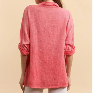 <span class=keywords><strong>Camicia</strong></span> di Alta Qualità in <span class=keywords><strong>Misto</strong></span> <span class=keywords><strong>Lino</strong></span> con Bottoni, Manica Lunga da <span class=keywords><strong>Donna</strong></span>, Traspirante e Delicata sulla Pelle, per Vacanze e Uso Quotidiano - Product Image 3