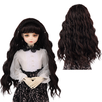 Perruque synthétique de poupées, longue et brune, en fibre haute température, accessoires pour BJD doll 13