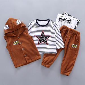 Vêtements pour bébé garçon, nouvelle collection automne, très demandés, ensemble 3 pièces, 1-4 ans - Product Image 4