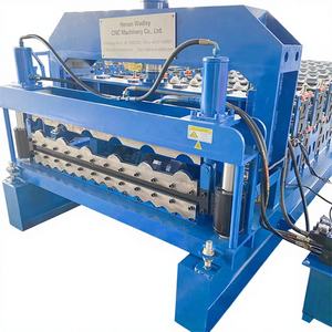 Machine de formage à rouleaux de tôles de toiture ondulées de haute précision avec moteur et contrôle PLC, épaisseur 0,3-0,8 mm, facile à utiliser - Product Image 1