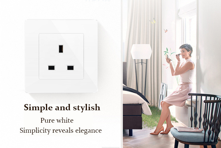 13A 86 single UK standard wall plug Hong Kong-style Macau socket a 3 pins wall mount switch power plug
