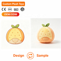 Jouet pour animaux de compagnie en peluche doux et durable, résistant à la mastication, en coton PP orange, certifié CE, avec logo personnalisé, vente en gros OEM, cadeau promotionnel en vrac