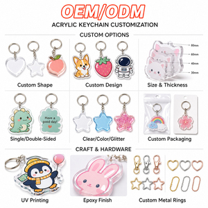 <span class=keywords><strong>Porte</strong></span>-clés personnalisé en acrylique Kawaii, breloque animal de dessin animé (Shiba Inu, Ours, Alpaga, Cerf), pendentif de sac, support de clés, vente en gros OEM - Product Image 4