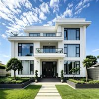 Fenêtre à battant moderne en aluminium à rupture de pont thermique, verre de sécurité feuilleté PVB, insonorisée, anti-effraction, pour projets hôteliers, villas et balcons