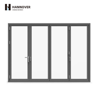 Porte pliante en aluminium de qualité marine HANNOVER, robuste, insonorisée, résistante au sel, avec cadre en verre et barrière thermique extérieure