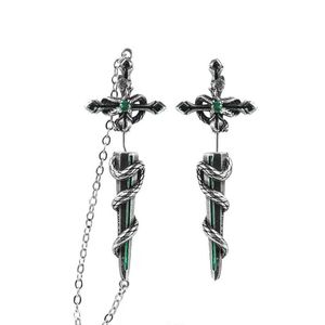 <span class=keywords><strong>Orecchini</strong></span> a croce vintage <span class=keywords><strong>con</strong></span> frange a <span class=keywords><strong>serpente</strong></span> intrecciato, stile gotico, tempestati di diamanti, in lega di zinco, resistenti, di tendenza per lo street style - Product Image 5